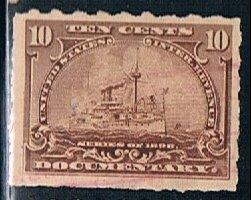 USA R168, 10c Battleship, used, VF