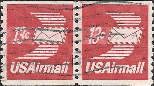 # C83 USED PAIR WINGED AIRMAIL ENVELOPE