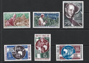 DAHOMEY - 1966  AIR POST POPE PAUL & UNESCO ANNIVERSARY - SCOTT C39 II C45 - MNH