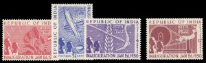 India #227-230 Cat$37.25, 1950 Inauguration, set of four, never hinged