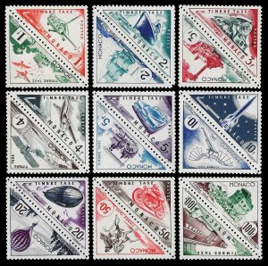 Monaco 1953-54 Sc J39-56 MNH vf Postage dues complete pairs