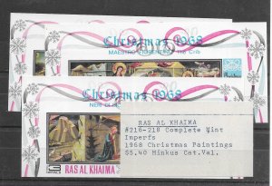 Ras Al Khaima #216-218 MNH - Imperf set- CAT VALUE $5.40