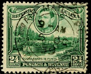BRITISH GUIANA Sc#234a SG312 1938 KGVI 24c Watermark Upright Used