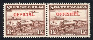 South West Africa Official 1945-50 SG.O20 1 1/2d purple-brown UM cat 35 pounds