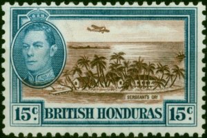 British Honduras 1938 15c Brown & Light Blue SG156 Fine LMM