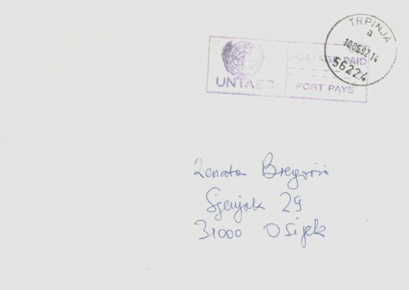 Yugoslavia Croatia Postage Paid 1997 Trpinja (a) 56224 to Osijek with boxed s...