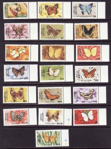 Grenada Grenadines-Sc.#662a-80a-Unused NH Butterflies-short set to