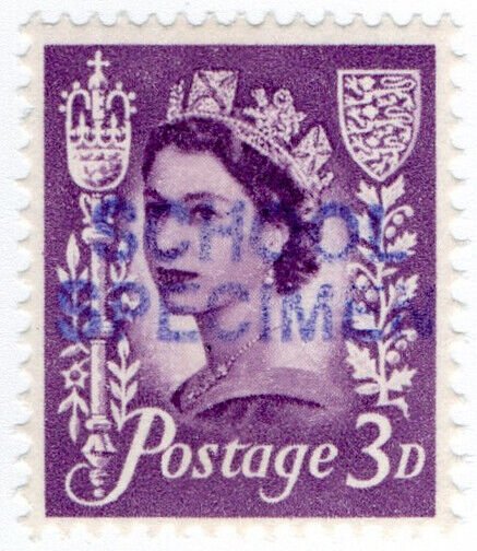 (I.B) Elizabeth II Postal : School Specimen Overprint 3d (Jersey) 