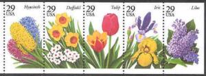 US Stamp - 1993 Garden Flowers - Booklet of 20 Stamps - Scott #BK208