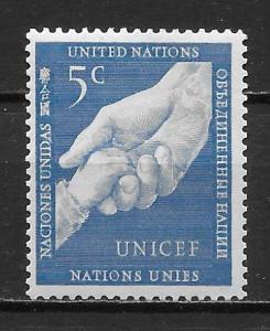 United Nations 5, 5c 1951 Definitives single MNH