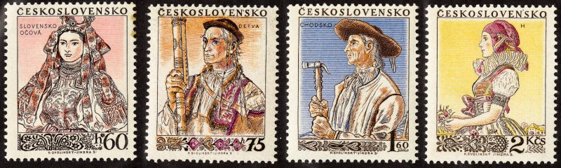 Czechoslovakia Stamps # 707-10 MH VF Scott Value $34.75