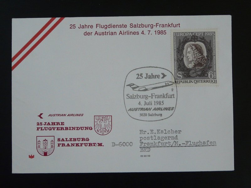 special flight cover 25 years Salzburg Frankfurt AUA 1985 ref 100118