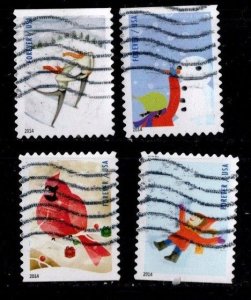 #4937 - 4940 Winter Fun set/4 (Off Paper)- Used