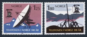 Norway 763-764, MNH. Michel 815-816. Norwegian Telephone Service-100, 1980.