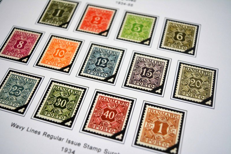 COLOR PRINTED DENMARK 1851-2010 STAMP ALBUM PAGES (186 illustrated pages)