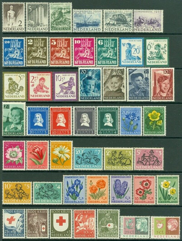 EDW1949SELL : NETHERLANDS Nice Semi-Postal collection of ALL DIFF MOG CPLT SETS