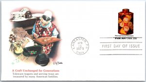 US FLEETWOOD CACHETED FIRST DAY COVER TOLEWARE TEAPOT CRAFTS PENNSYLVANIA 1979