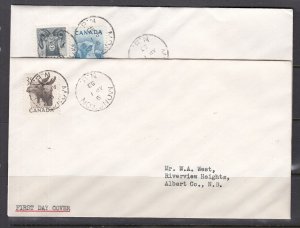 Canada Scott 322-4 FDC - 1953 Wildlife Issue