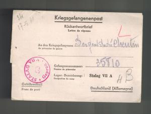 1941 France to Germany Stalag 7 A Prisoner of War POW Letter Cover