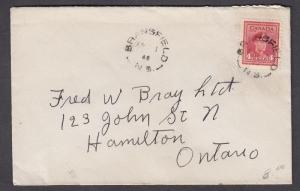 NEW BRUNSWICK SPLIT RING TOWN CANCEL COVER BRANSFIELD