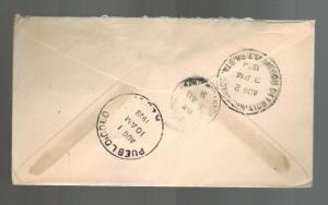 1928 Cheyenne Wyoming to Pueblo Colorado USA to Canada First Day Airmail Cover 