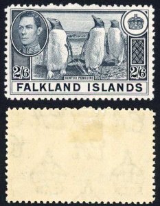 Falkland Is SG160 1938 2/6 Slate M/M Cat 60 pounds