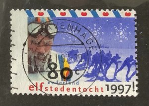 Netherlands 1997 Scott 954 used - 80c, 15th Eleven Cities Skating Race