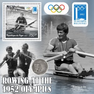 Stamps.Olympic Games 1952 in Moscow, Rowing 2024 year 6 sheet perforated MNH**