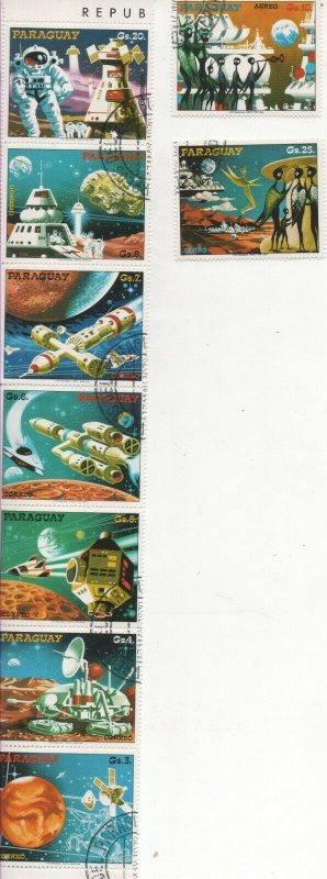 Thematic Stamps Space - PARAGUAY 1978 FUTURISTIC SPACE 9v used 
