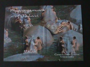 MALAWI-2011- LOVELY BEAUTIFUL RIVER HIPPOPOTAMUS-S/S-MNH VERY FINE-LAST ONE