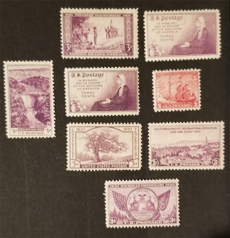 1934 1935 US Commemorative Stamp Year Set MNH OG Mint Never Hinged 