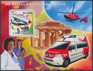 Sao Tome & Principe 2008 MNH Medical Stamps European Ambulances 1v S/S IV