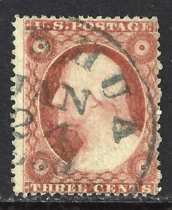 #26 US 3 CENT DULL RED WASHINGTON-USED-N/G-FINE