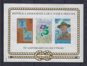 1982 Sao Tome St Thomas Scout 75th anniversary BP Mafeking SS Imperf