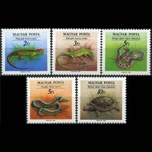 HUNGARY 1989 - Scott# 3189-93 Reptile Set of 5 NH