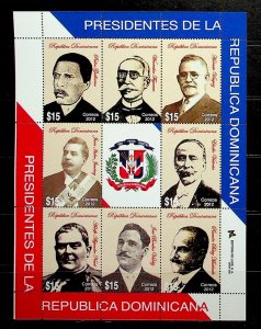 DOMINICAN REP. Sc 1531 NH MINISHEET OF 2012 - PRESIDENTS - (CT5)