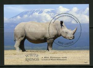 LIBERIA 2019 WHITE RHINOS SOUVENIR SHEET MINT NEVER HINGED