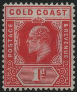 GOLD COAST-1907 1d Red Sg 60 MOUNTED MINT V40444