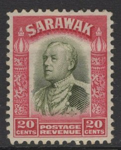 SARAWAK SG116 1934 20c OLIVE-GREEN & CARMINE MTD MINT