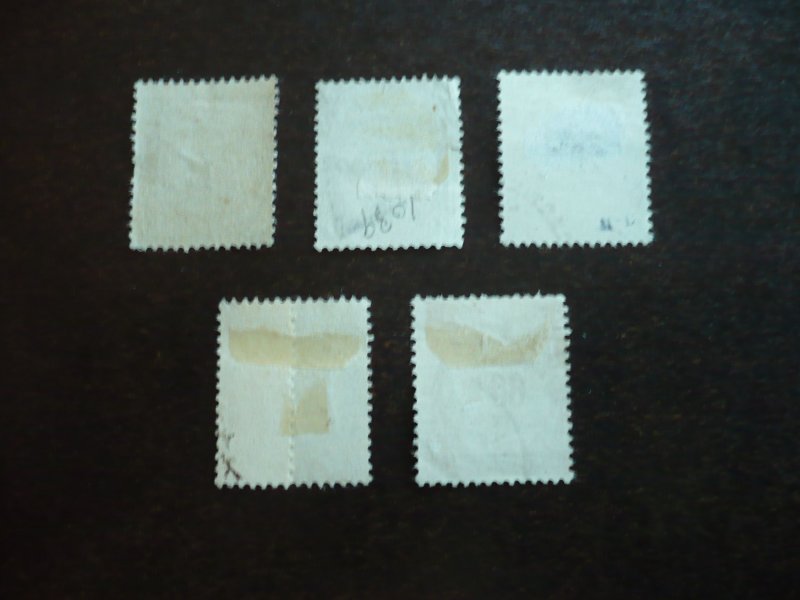 Stamps - France - Scott# J46-J49, J51- Used Part Set of 5 Stamps