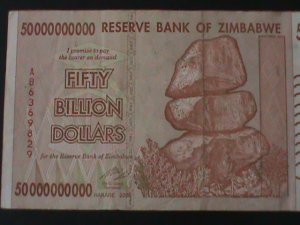 ​ZIMBABWE-2008-RESERVE BANK OF ZIMBABWE-50 BILLION DOLLARS-LT. CIRCULATED-VF