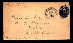 1900 Chariton & Kans C RPO Cover to India / Back Marks / Light Crease - L19907