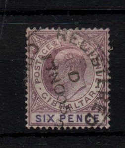 Gibraltar KEVII 6D Dull Purple SG50 Fine Used WS37973