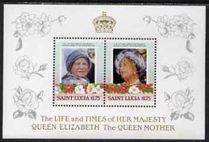 St Lucia 1985 Life & Times of HM Queen Mother (Leader...