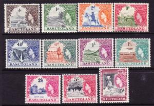 BASUTOLAND 1954 QEII PICTORIALS.  SET 11 MLH