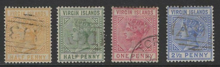 VIRGIN ISLANDS SG26/31 1883-4 WMK CROWN CA SET USED