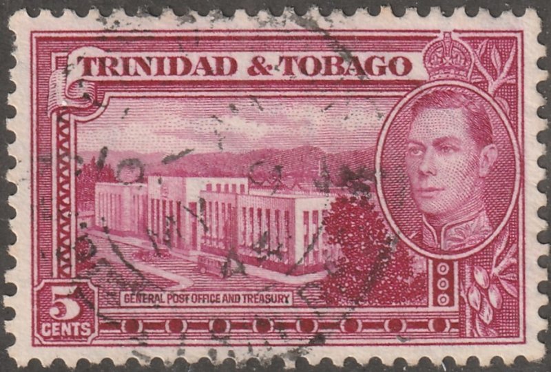 Trinidad and Tobago, stamp, Scott#54,  used, hinged,  5 cents,