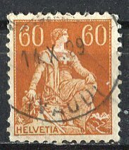 Switzerland 1918: Sc. # 140; Used Single Stamp