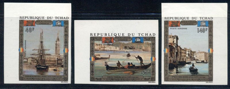 MALI MAURITANIA TCHAD NIGER: Four 1972 MNH Imperf Sets; UNESCO Venice Paintings