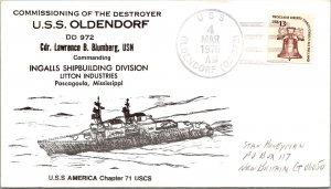 USS Oldendorf Destroyer Commissioned - 3.4.1978 -  Pascagoula, Miss - F44653